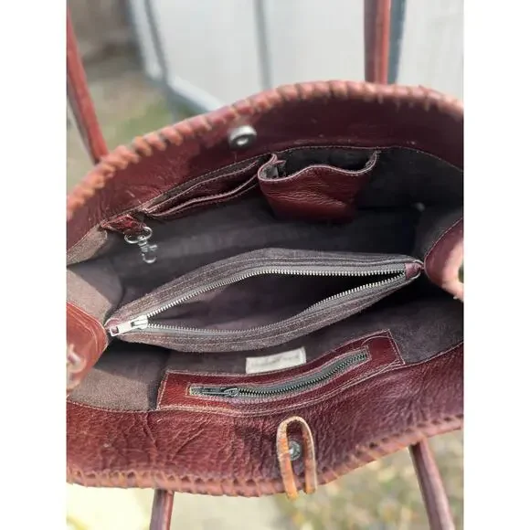 JUAN ANTONIO HORNBACK CARAMEL LEATHER TOTE - Picture 5 of 11